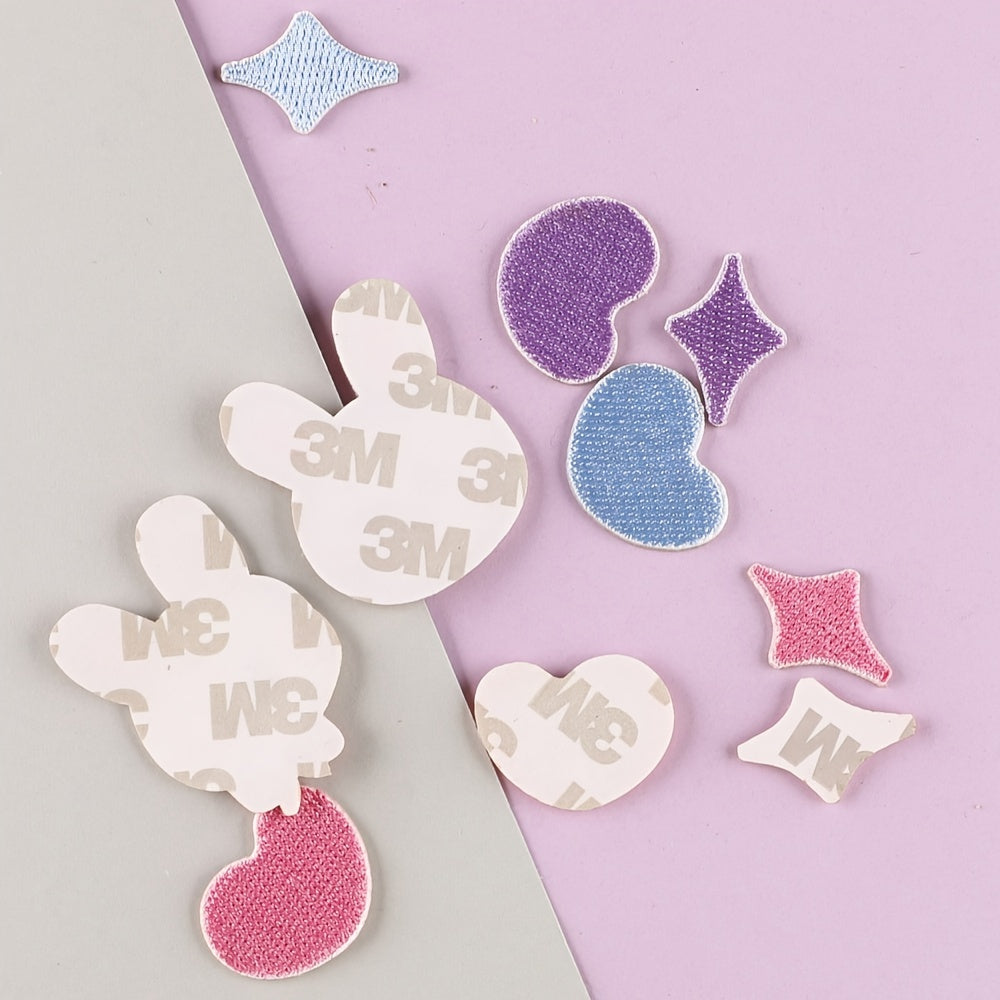 10pcs Cartoon Heart Star Rabbit Embroidery Patches DIY Clothes Accessories
