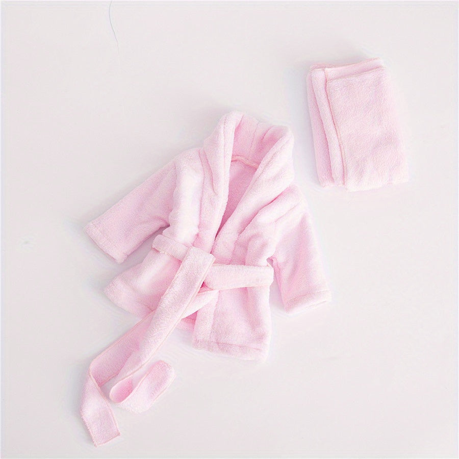 2pcs Baby Photo Bath Suit Thickened Bathrobe Prop