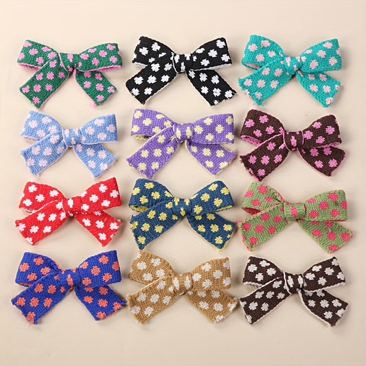 Kids Bow Hairpin Knitted Floral Baby Hair Hoop Soft Hairpin