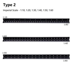 12'' Laser Etched Aluminum Architect Triangular Ruler