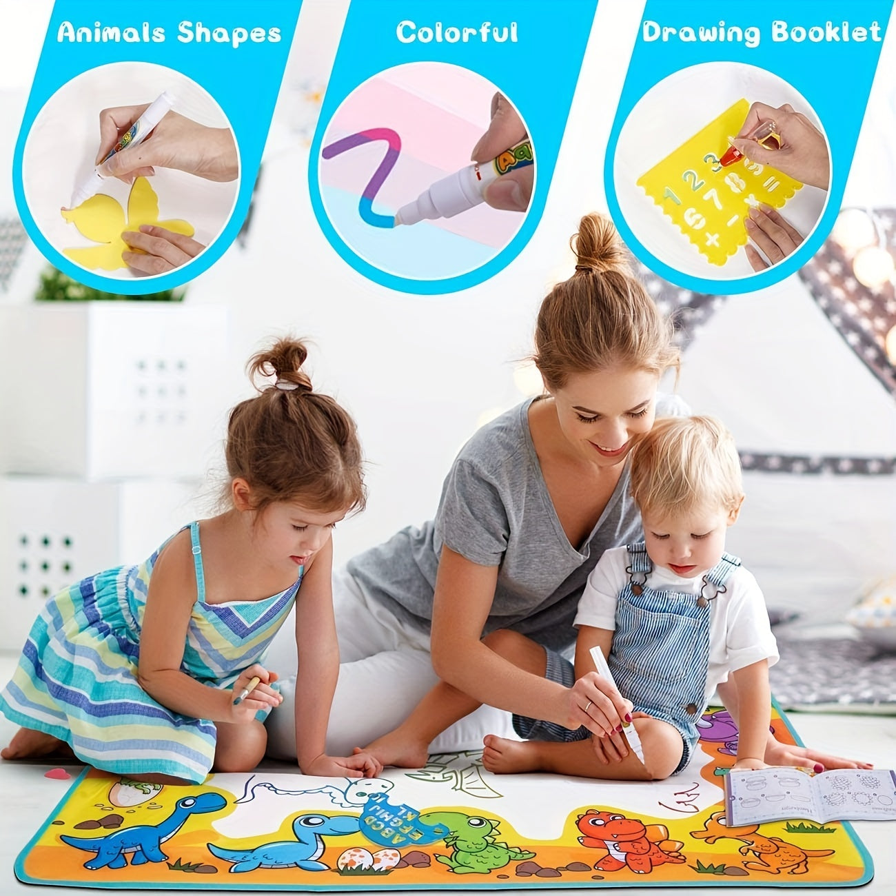 Dinosaur Water Doodle Mat for Kids Ages 3-8