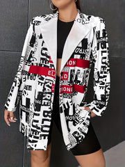  Pop Art Print Long Sleeve Blazer