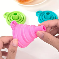 3pcs Mini Funnel Multifunctional Silicone Folding Funnel Heat Resistant