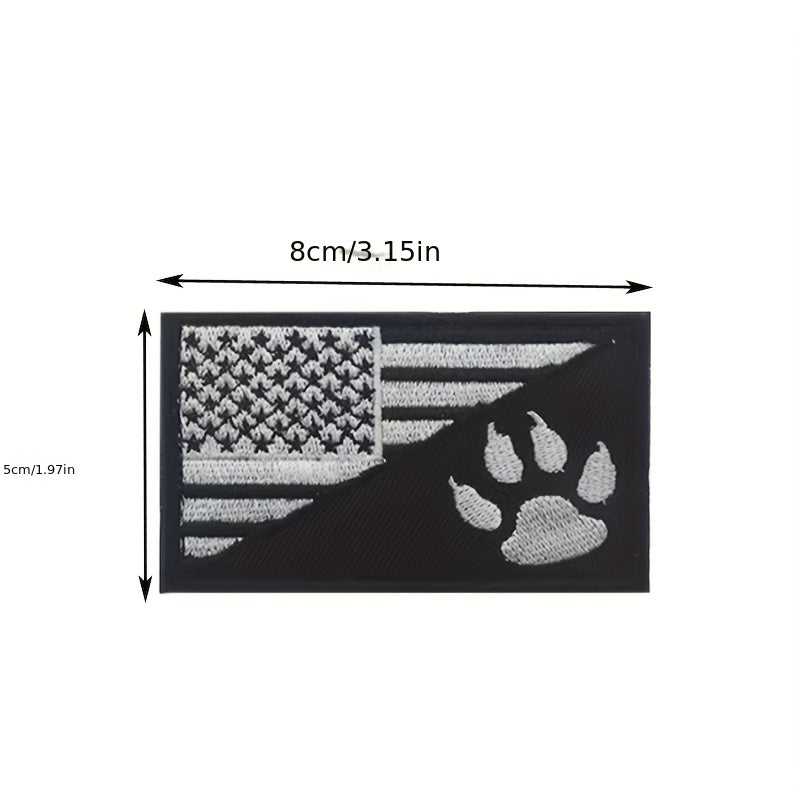 Dog Patch American Flag Embroidered Patch Tactical Dog Paw Patches Vests
