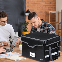 File Storage Box With Lock & Handles Portable Storage Basket