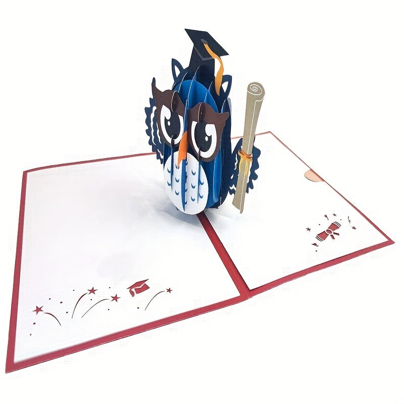 3D Doctor Owl Graduation Card GraduationCap and Diploma Card