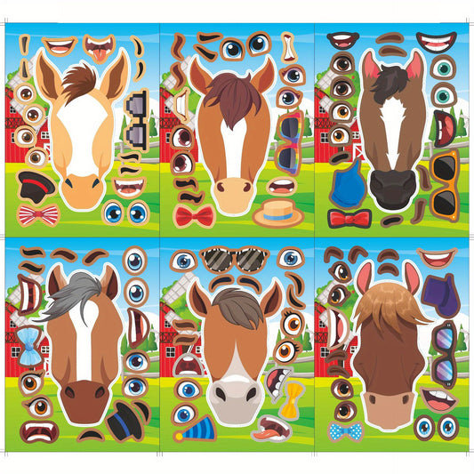 12pcs Elf Horse DIY Stickers for Holiday Party Decorations