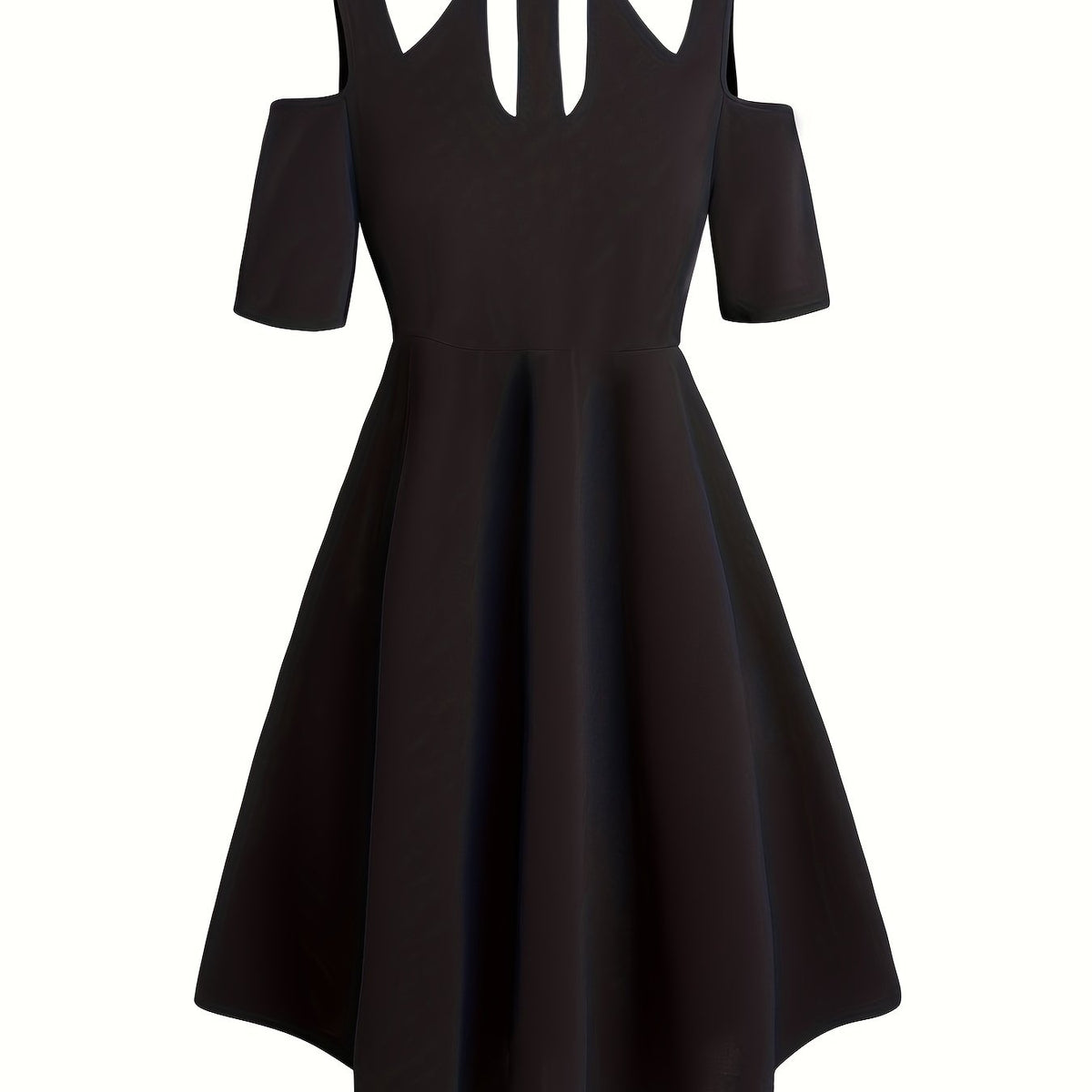  Cold Shoulder Round Neck Dress