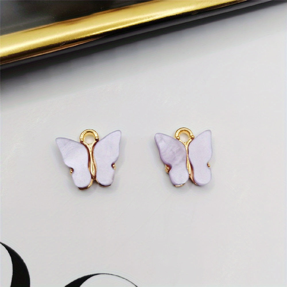 Acrylic Butterfly Alloy Necklace Earrings DIY Jewelry Accessories