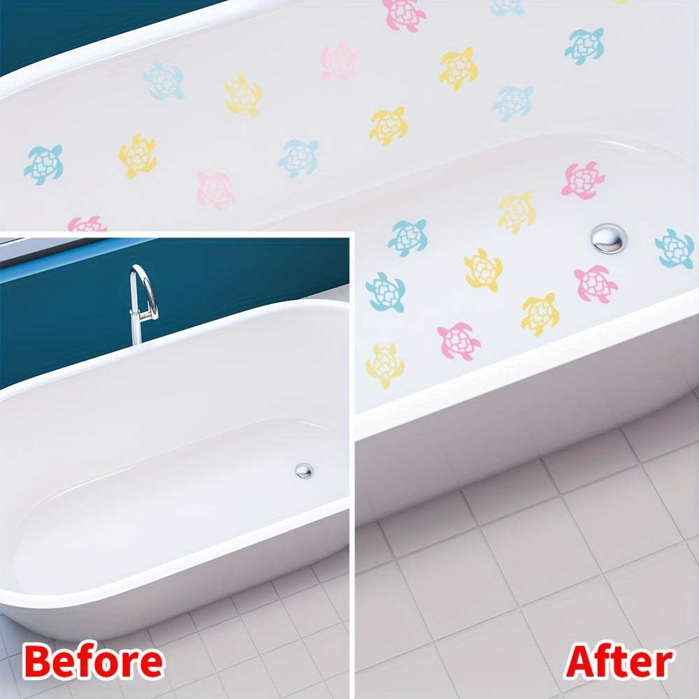 6Pcs Cartoon Turtle Bathtub Stickers Waterproof Bathroom Frosted Stickers