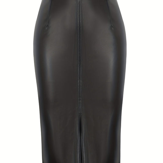Sexy High Waist Faux Leather Pencil Skirt
