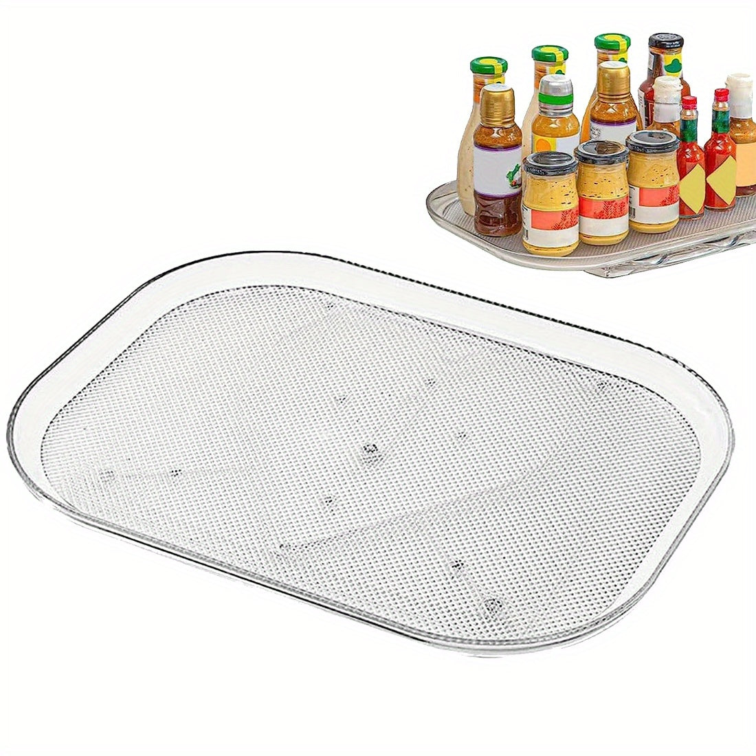 Square Lazy Susan Organizer for Refrigerator Turntable - Condiment Storage Rack