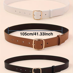 3pcs Square Pin Buckle Belt for Women