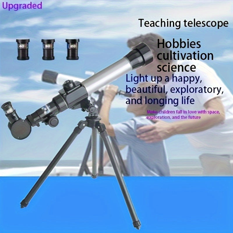 40x Monocular Telescope, 3x PC Material Focus, Educational Tool for Students