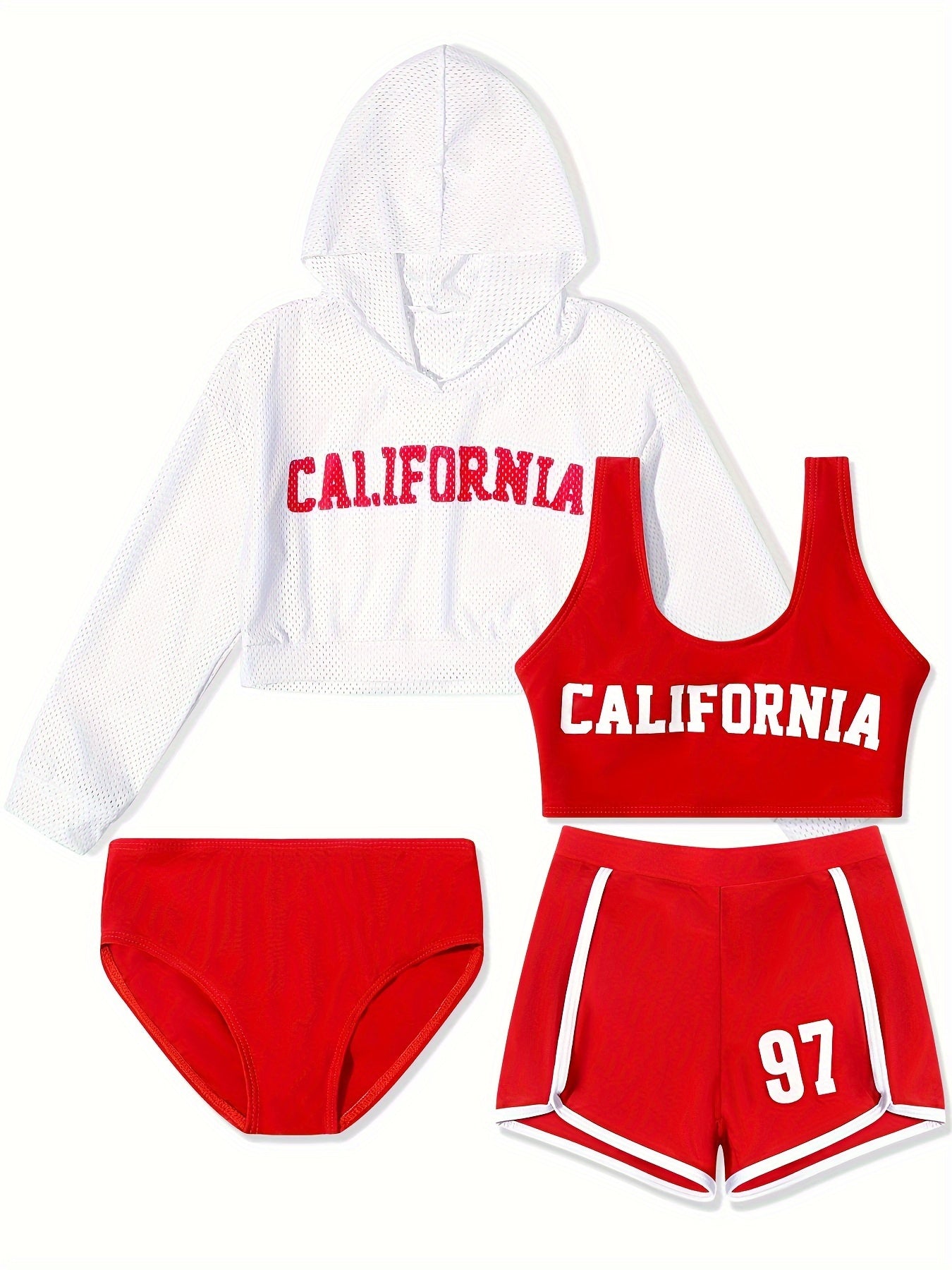 Girls CALIFORNIA Print Activewear Sets Comfy Sets For Sports