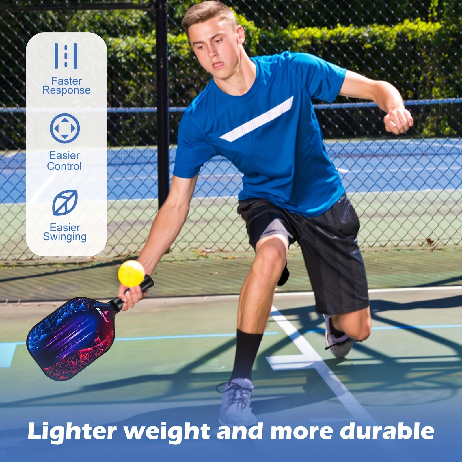 Pickleball Paddle Set + Balls + Overgrips + Carry Bag - Outdoor Training
