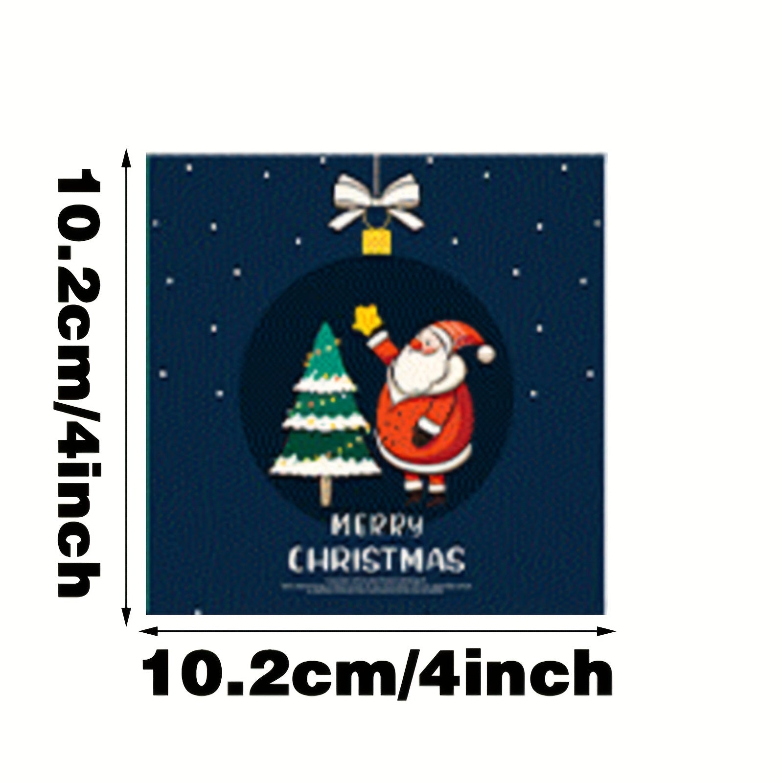 30pcs Santa Claus Blessing Small Postcard Christmas Surprise Gift Cards