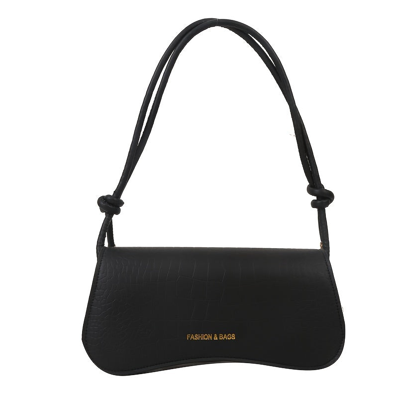 Minimalist Solid Baguette Bag All Match Flap Underarm Bag Shoulder Bag