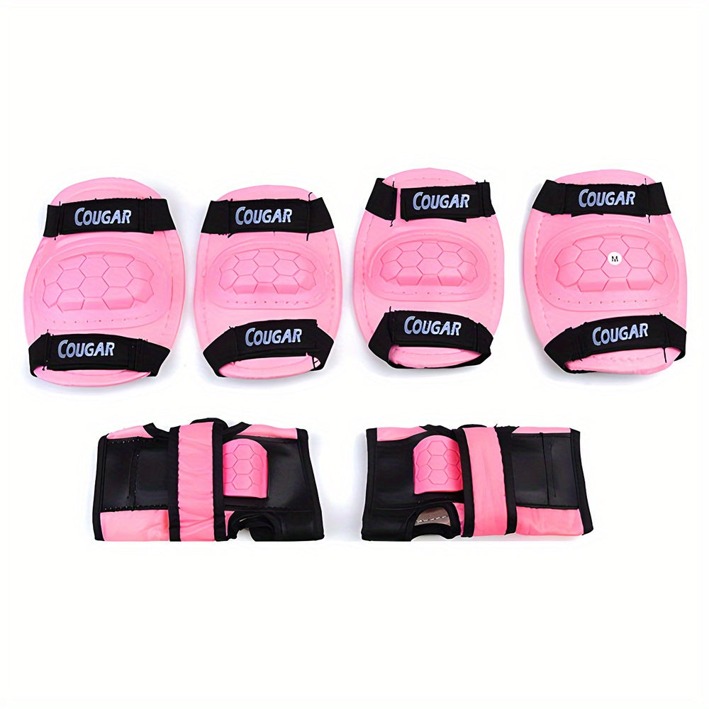 Adjustable Knee & Elbow Protection Set for Kids, S Size 3-8 Yrs, M Size 7-12 Yrs