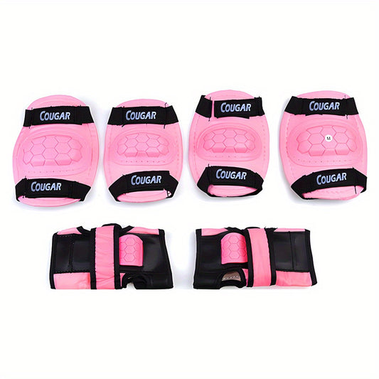 Adjustable Knee & Elbow Protection Set for Kids, S Size 3-8 Yrs, M Size 7-12 Yrs