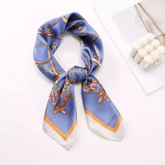 Vintage Chain Belt Print Bandana Bohemia Silk Headscarf