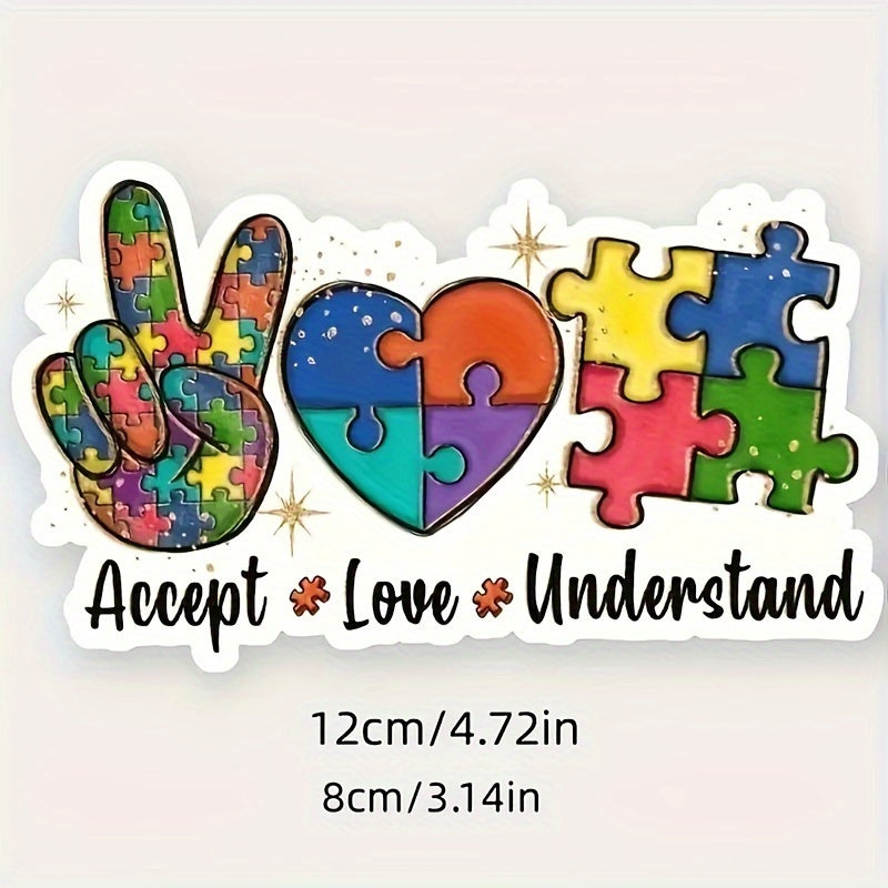 2pcs Autistic Acceptance Love Understanding Vinyl Stickers