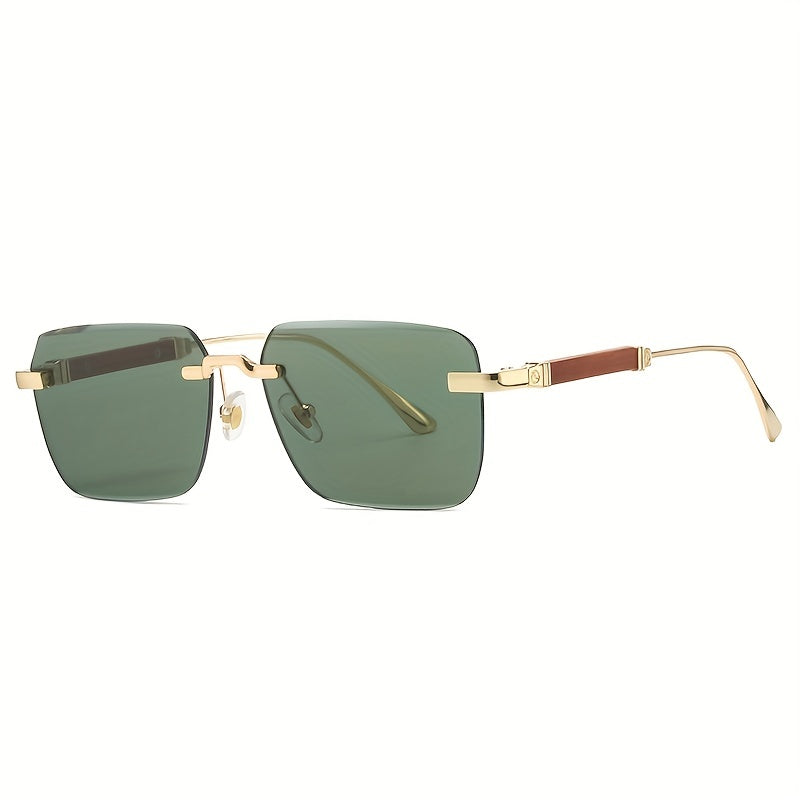 Retro Rimless Sunglasses UV400 Gradient Sun Shades for Summer Travel