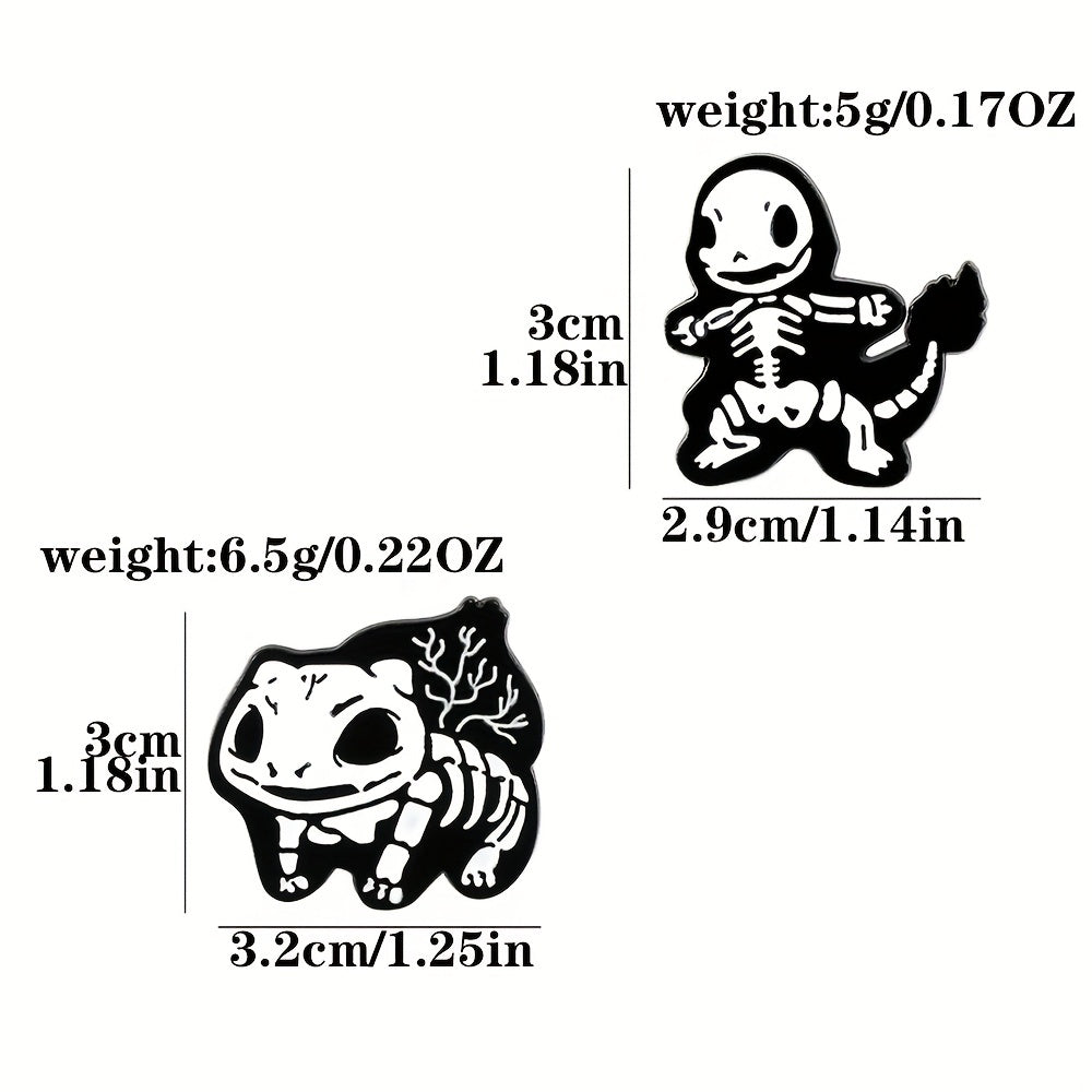 Cartoon Skeleton Animal Breast Pin For Men