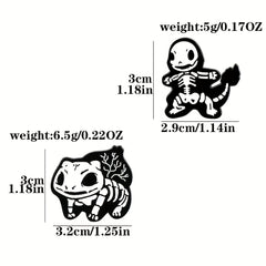 Cartoon Skeleton Animal Breast Pin For Men