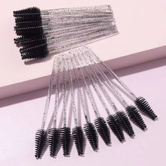 25pcs Glitter Eyebrow Eyelash Brushes Comb Mascara Wands