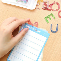 26pcs Alphabets Shaped Paper Clip for Desk Organizers