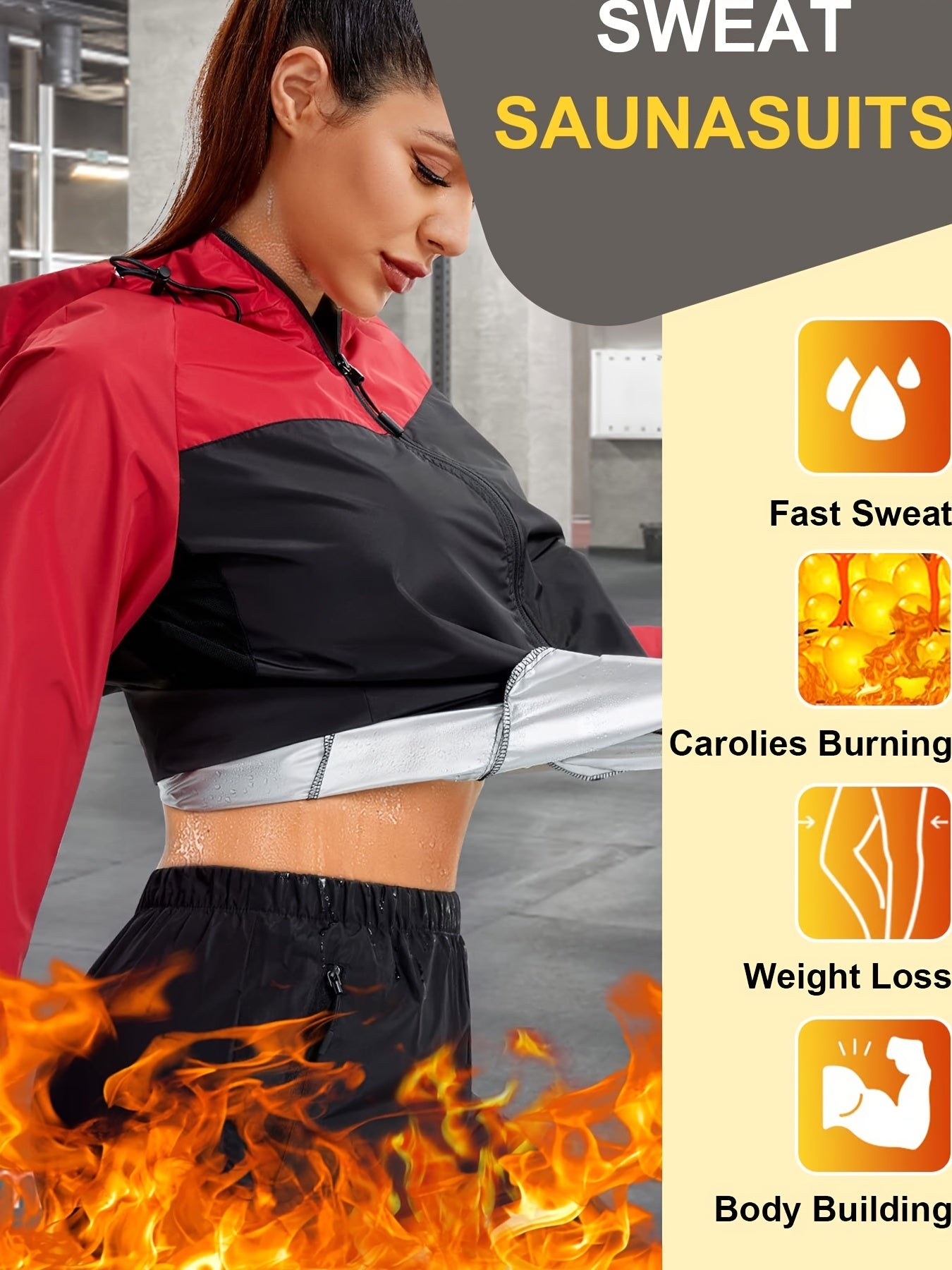 Women's Sauna Sweat Jacket for Weight Loss
