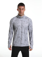 Men's Ice Silk Long Sleeve Sun Shirt Quick Dry Rash Guard