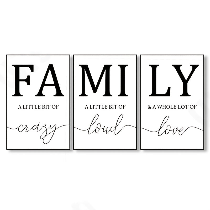 3pcs Family Wall Poster Canvas Painting