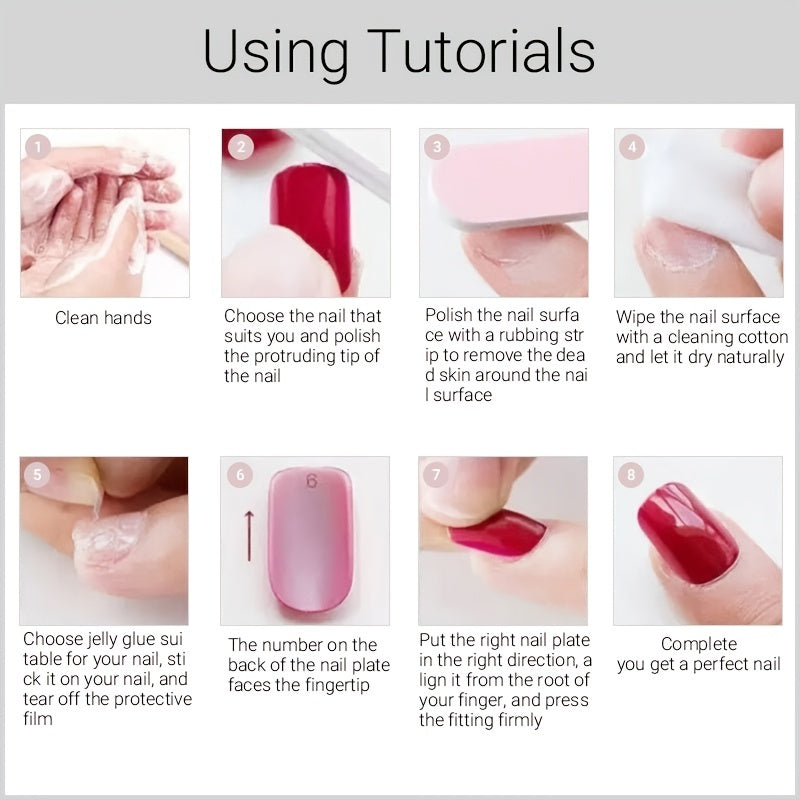 Hot Pink Press On Nails Medium Almond Stripe Reusable False Nails