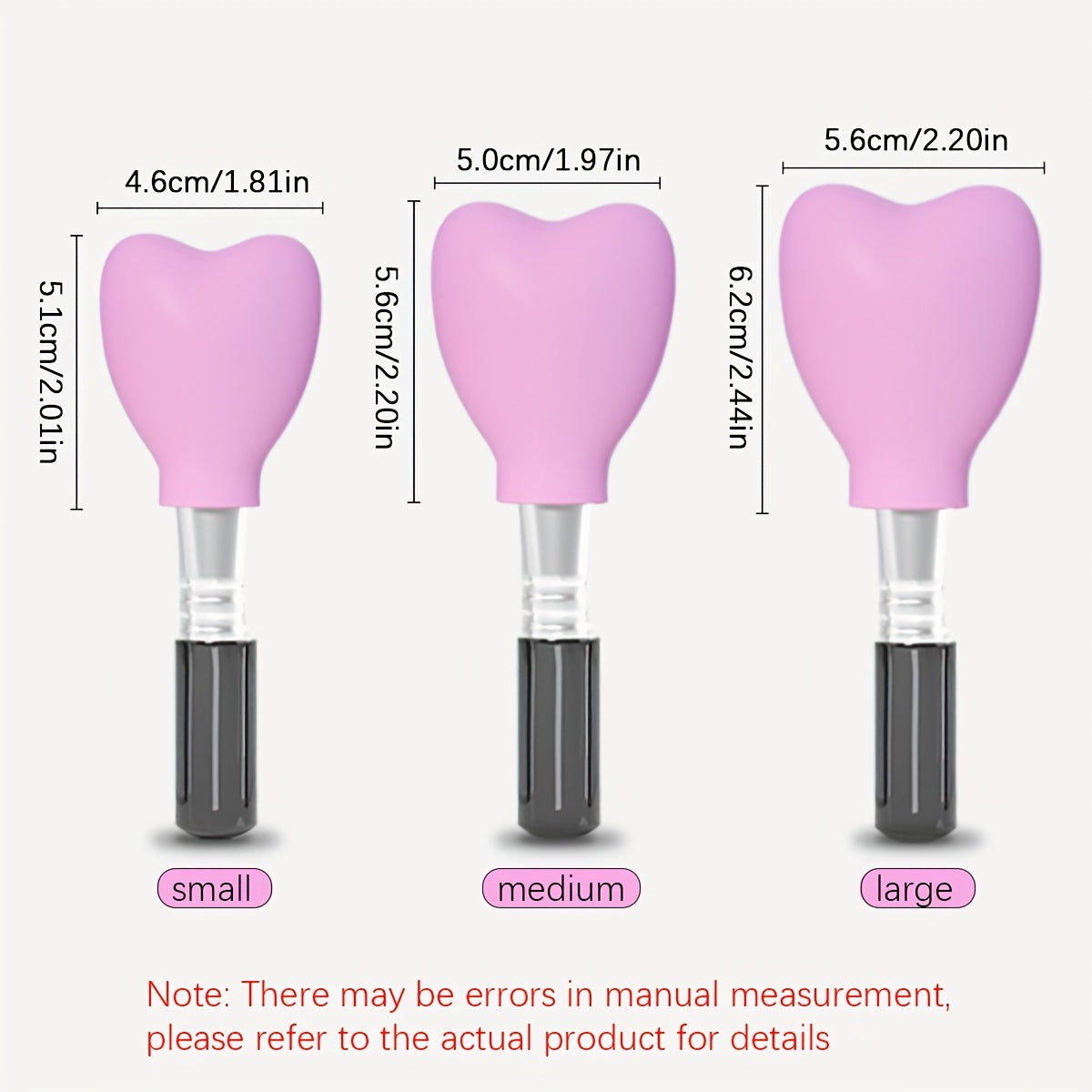 3pcs Silicone Makeup Brush Covers - Heart Shaped Travel Brush Holder