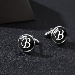Men's Silver Letter C Cufflinks for Gentlemen's Shirt Wedding