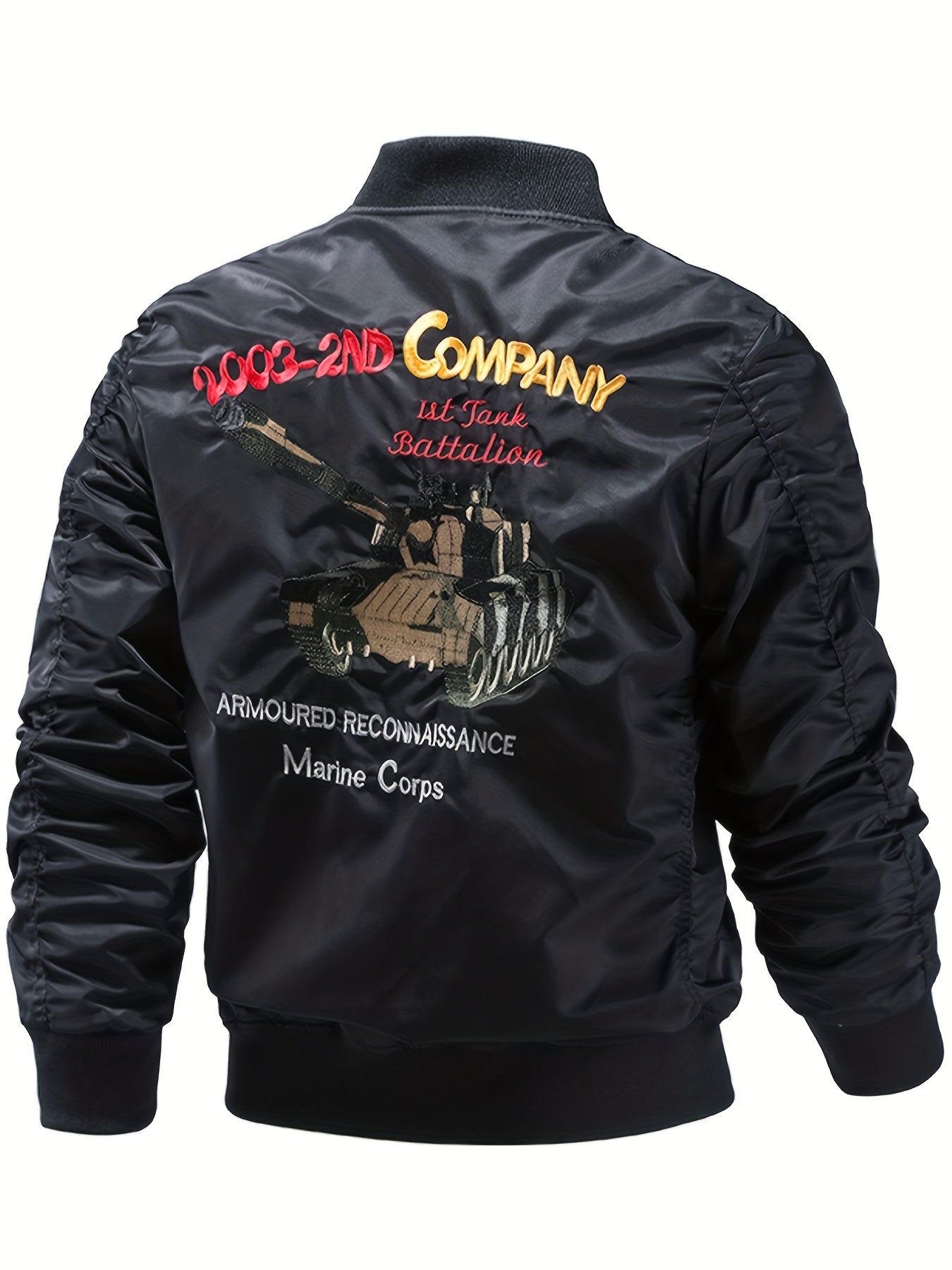 Men's Slim Fit Sports Jacket Embroidered Motorcycle Jacket