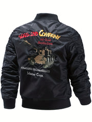 Men's Slim Fit Sports Jacket Embroidered Motorcycle Jacket