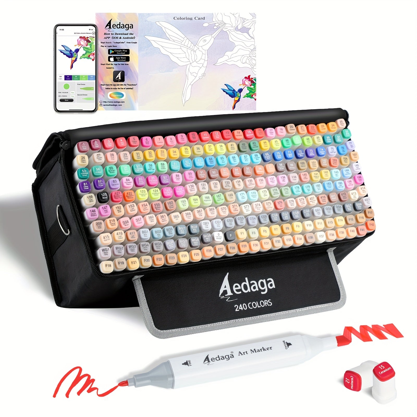 Alcohol Markers Dual Tip Art Markers with Kickstand Case