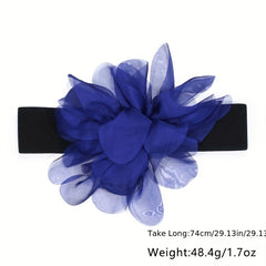 Boho Flower Decor Elastic Waistband Dress Belt