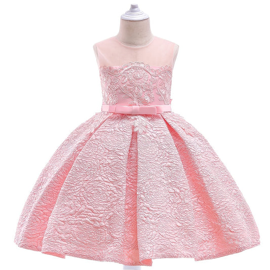 Embroidered Flower Girl Princess Dress for Party, Wedding, Performance