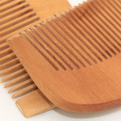 Natural Peach Wooden Comb Engraved Healthy Massage Anti Static Hair Care Tool