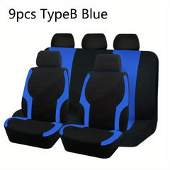 9pcs All Purpose Car Seat Cover Mesh Cloth Car Interior Five Seat Cover