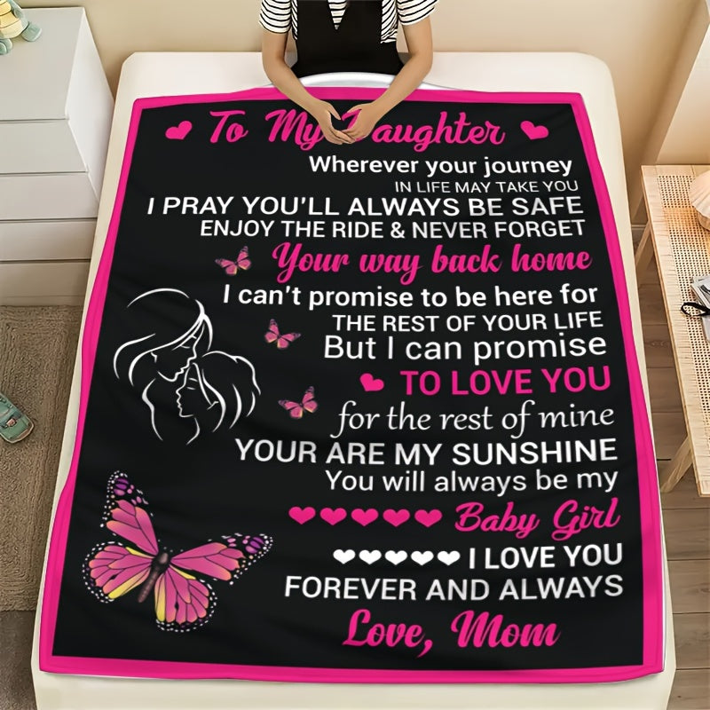 Butterfly Pattern Blanket Flannel Soft Throw Blanket Outdoor Travel Gift