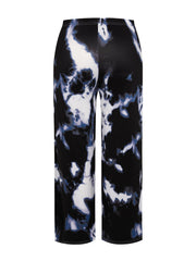 Women's Plus Tie Dye High Rise Flare Leg Trousers