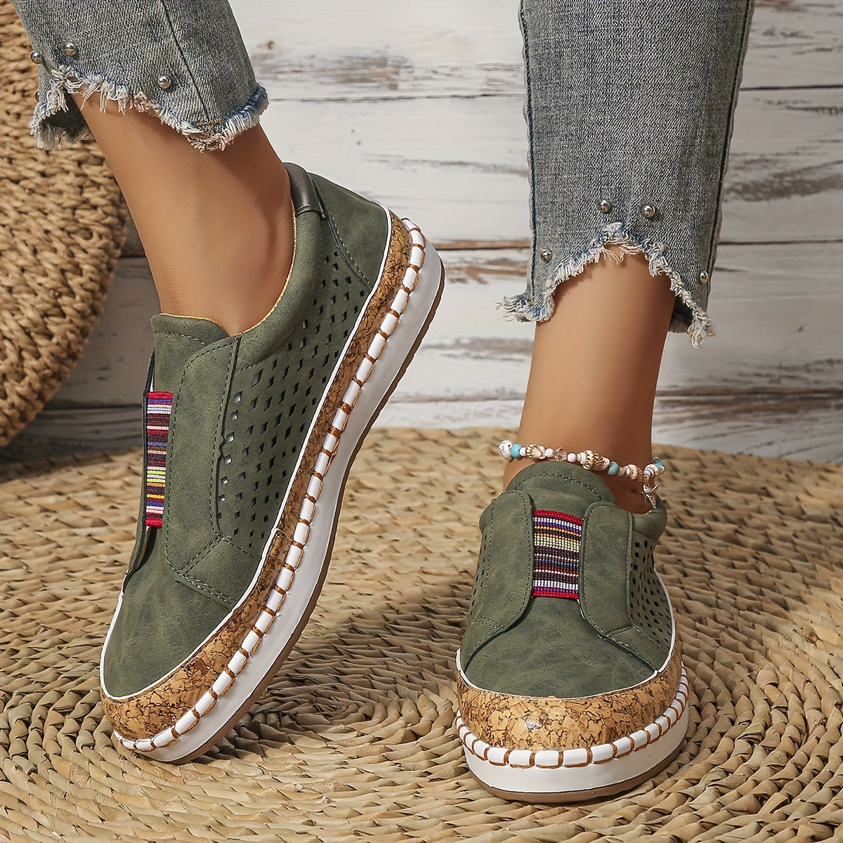 Women's Hollow Out Slip-On Sneakers Lightweight Loafers