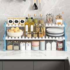 Bamboo Movable Kitchen Shelf Storage Rack Countertop Organizer Apricot