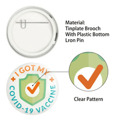 9 Pcs COVID 19 Vaccine Buttons For Men's Women's Brooches