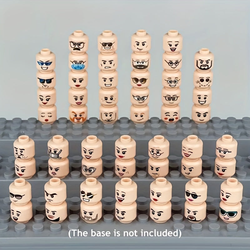 56pcs Emotion Building Block Toys Human Head Block Puzzle